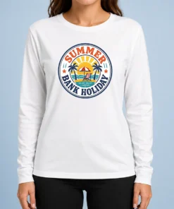 Nice Top Vintage Badge Summer Bank Holiday Relax Enjoy Unwind Long Sleeve Shirt