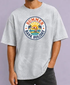 Nice Top Vintage Badge Summer Bank Holiday Relax Enjoy Unwind Washed T-Shirt