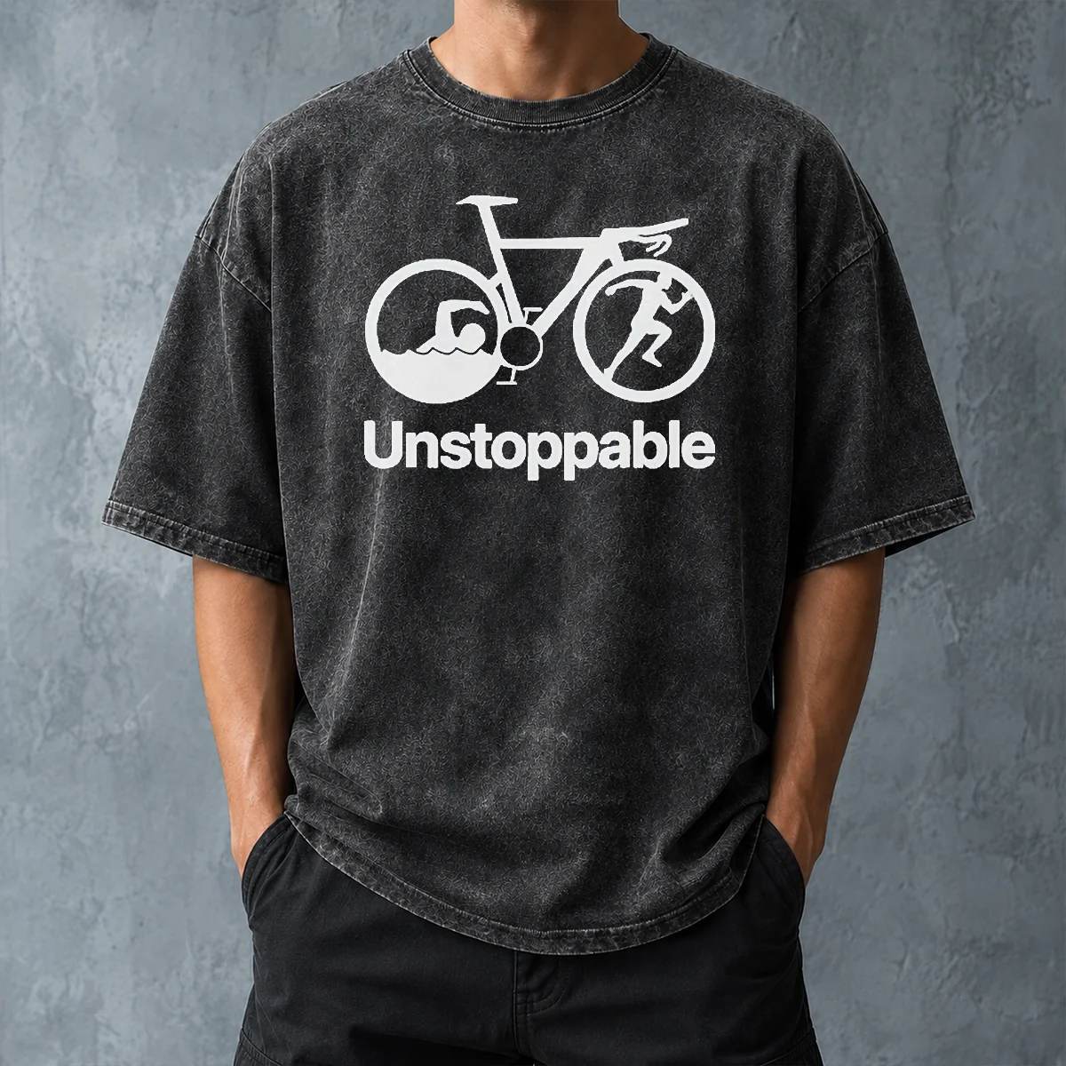 Nice Unstoppable Triathlon Washed T-Shirt