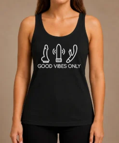 Nice Vibes Only Adult Vibrator Novelty Wellness Tank Top