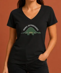 Official Normal Distribusaurus Geek V-Neck Shirt