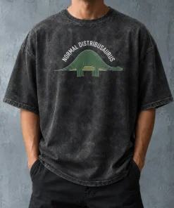 Official Normal Distribusaurus Geek Washed T-Shirt