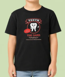 Official Teeth The Game Pliers Included Horror Movie Parody Kids T-Shirt
