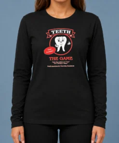 Official Teeth The Game Pliers Included Horror Movie Parody Long Sleeve Shirt