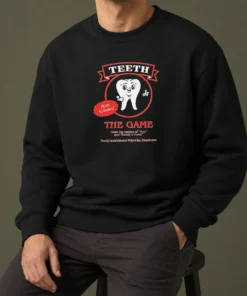 Official Teeth The Game Pliers Included Horror Movie Parody Sweater
