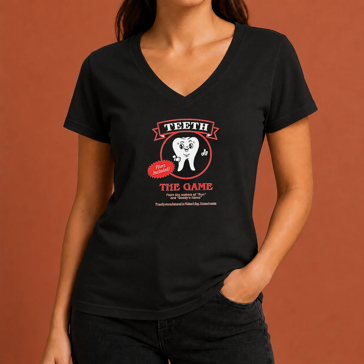 Official Teeth The Game Pliers Included V-Neck Shirt Official Teeth The Game Pliers Included V-Neck Shirt
