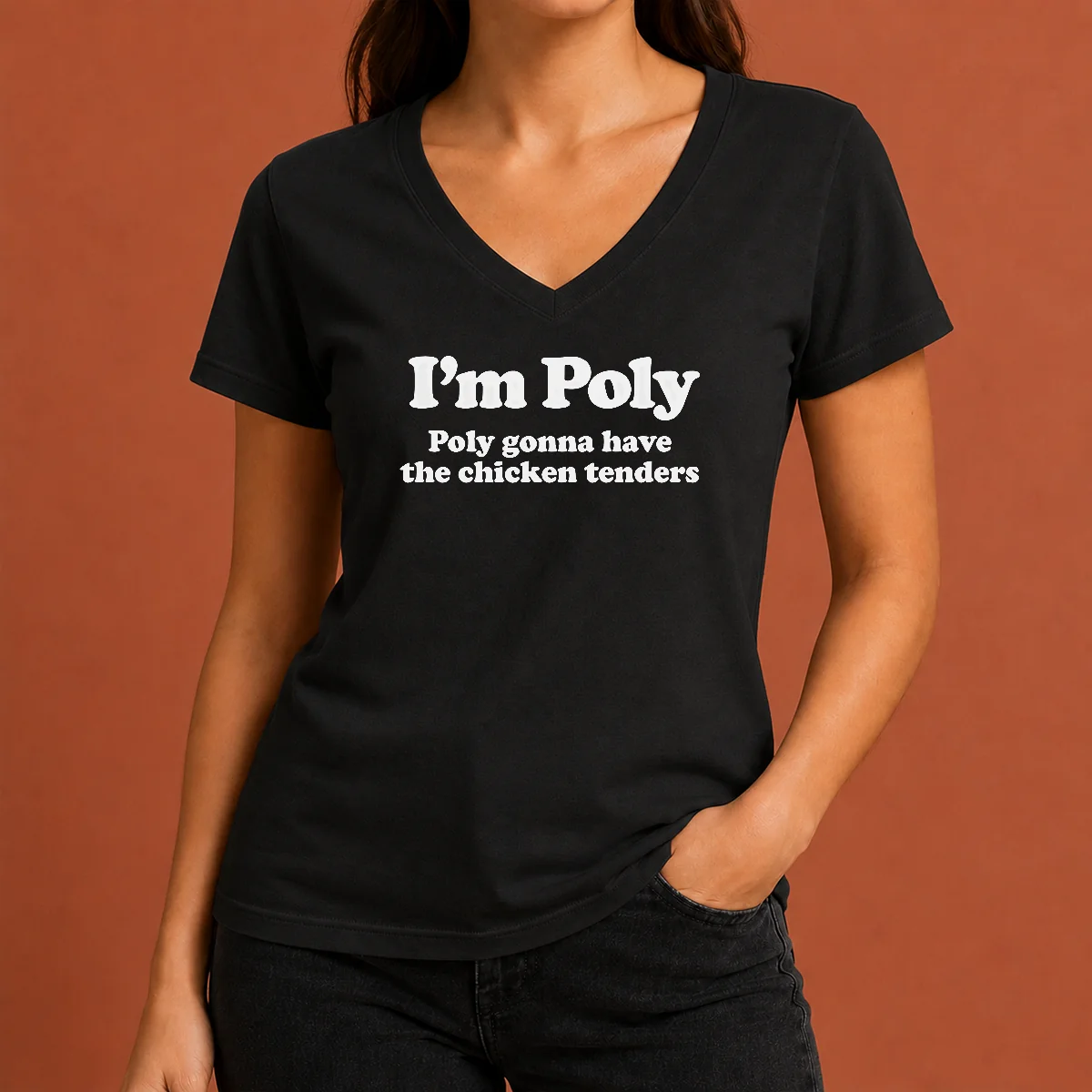Original Funny I'M Poly Poly Gonna V-Neck Shirt Original Funny I'M Poly Poly Gonna V-Neck Shirt