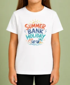 Original Top Sketch Summer Bank Holiday Beach Sunglasses Palm Kids T-Shirt