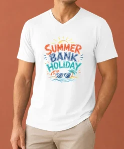 Original Top Sketch Summer Bank Holiday Beach Sunglasses Palm V-Neck Shirt