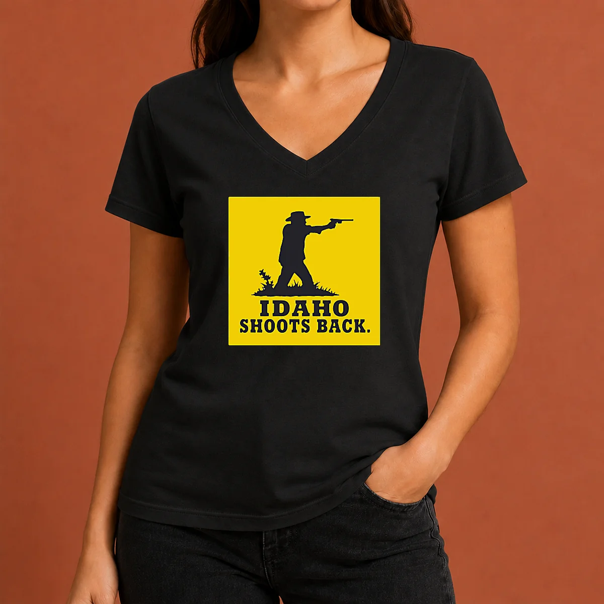 Premium Awesome Idaho Shoots Back V-Neck Shirt Premium Awesome Idaho Shoots Back V-Neck Shirt