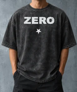 Premium Funny Distressed Zero Star Logo Smashing Pumpkins Washed T-Shirt
