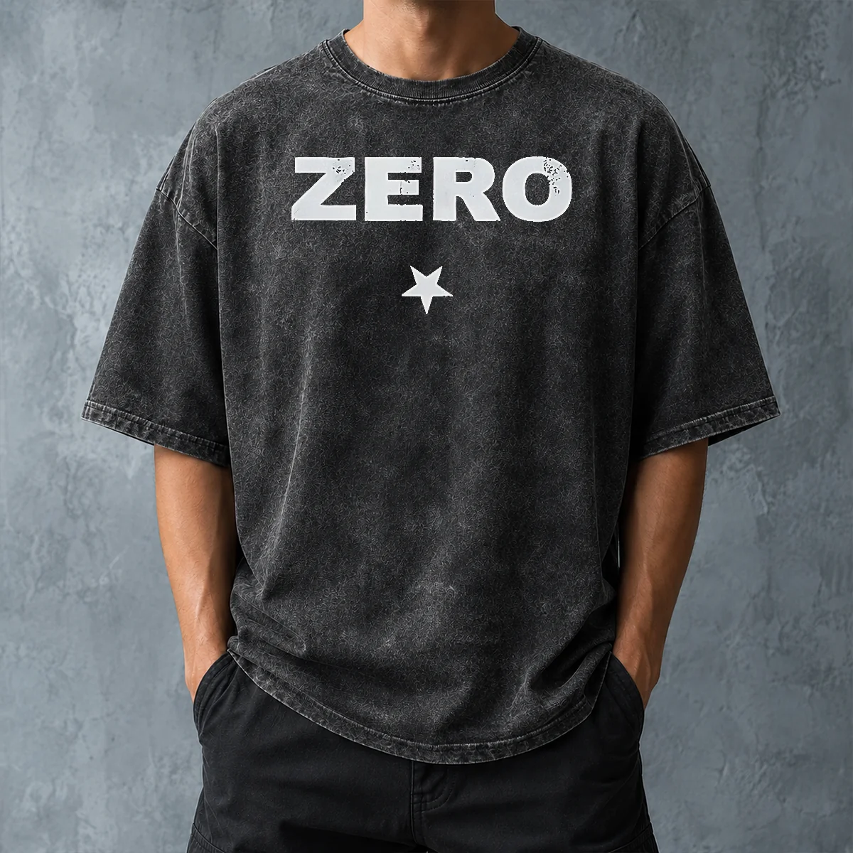 Premium Funny Distressed Zero Star Logo Smashing Pumpkins Washed T-Shirt