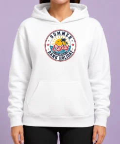 Premium Funny Vintage Badge Summer Bank Holiday Enjoy Relax Palm Hoodie