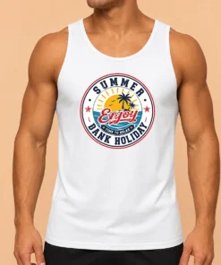 Premium Funny Vintage Badge Summer Bank Holiday Enjoy Relax Palm Tank Top
