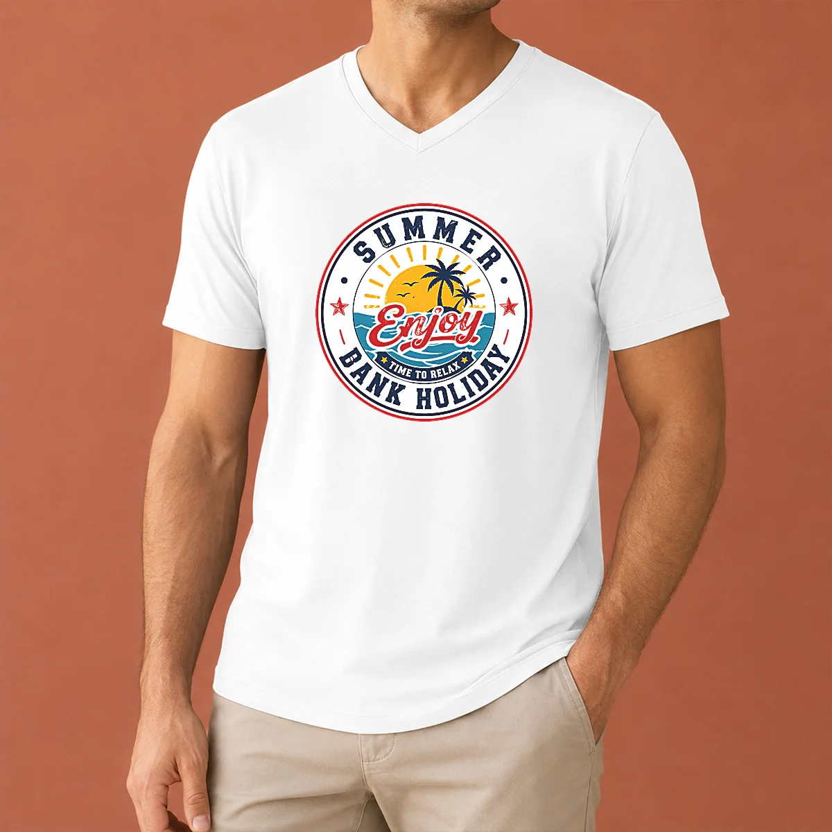 Premium Funny Vintage Badge Summer Bank V-Neck Shirt Premium Funny Vintage Badge Summer Bank V-Neck Shirt