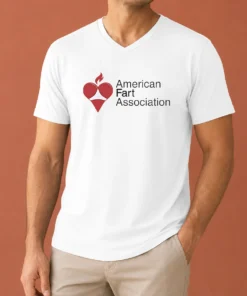 Premium Nice American Fart Association Parody Logo V-Neck Shirt