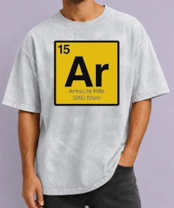 Premium Pretty Armalite Rifle 15 Periodic Table Style AR 15 Washed T-Shirt