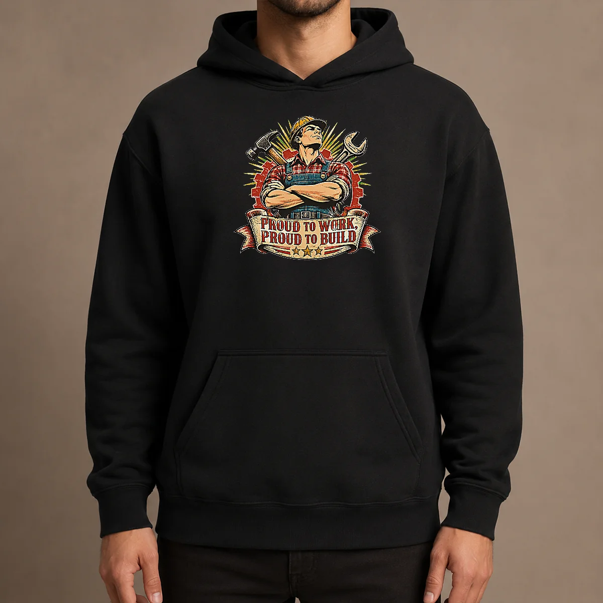 Premium Pretty Vintage Labour Day Proud Worker Graphic Hoodie