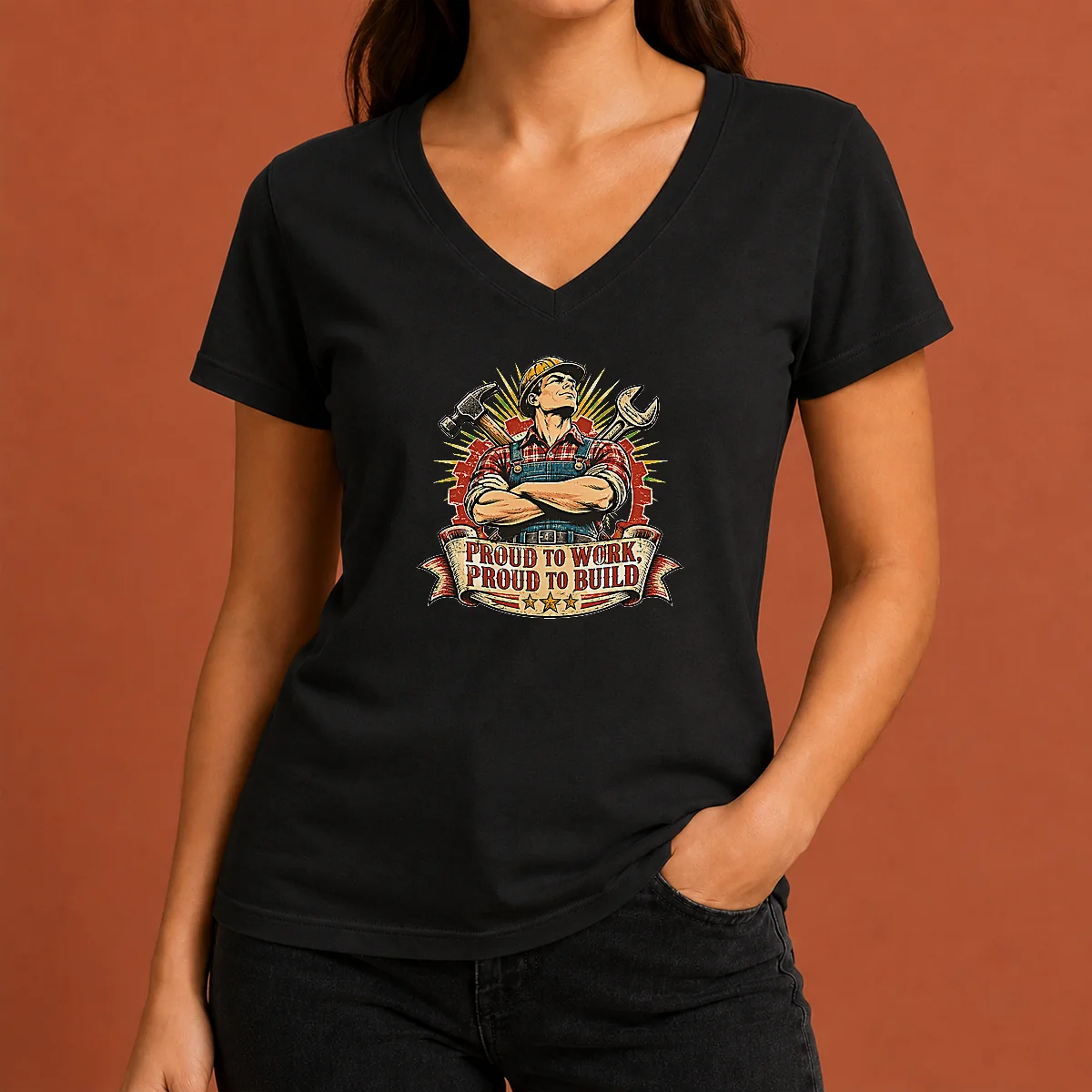 Premium Pretty Vintage Labour Day Proud V-Neck Shirt Premium Pretty Vintage Labour Day Proud V-Neck Shirt