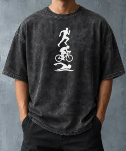 Premium Triathlete Swim Bike Run Washed T-Shirt