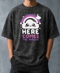 Pretty Cloud Here Comes The Magic Washed T-Shirt