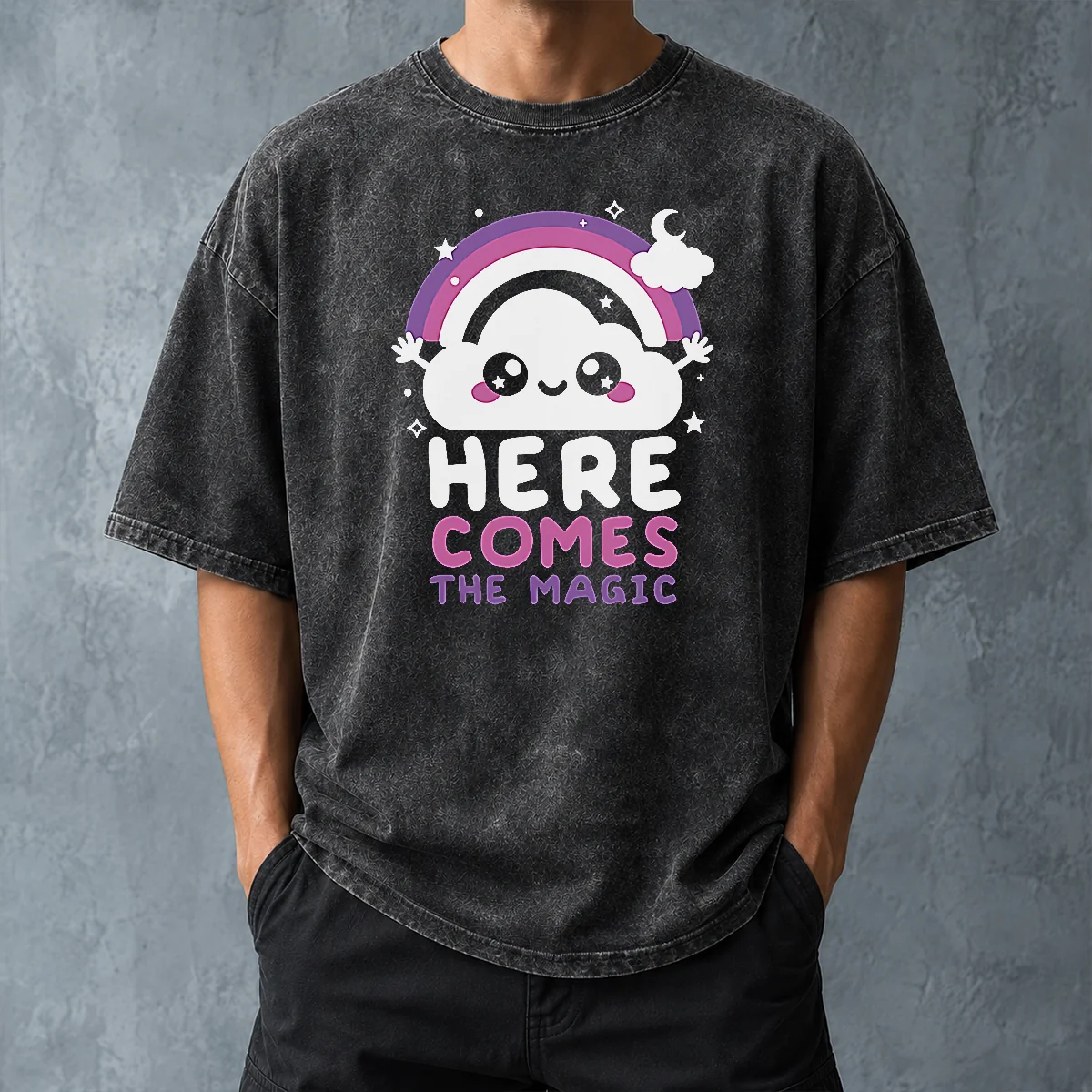 Pretty Cloud Here Comes The Magic Washed T-Shirt