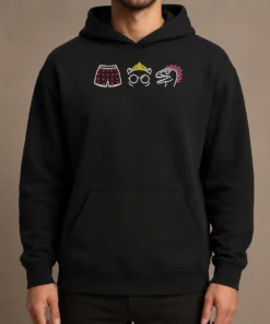 Pretty Funny Boxers Princess And Dinosaur Neon Icons Hoodie