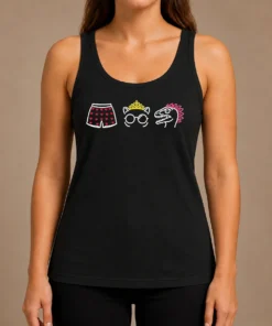 Pretty Funny Boxers Princess And Dinosaur Neon Icons Tank Top