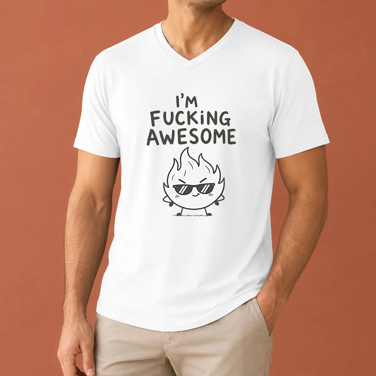 Pretty Good I'M Fing Awesome V-Neck Shirt Pretty Good I'M Fing Awesome V-Neck Shirt