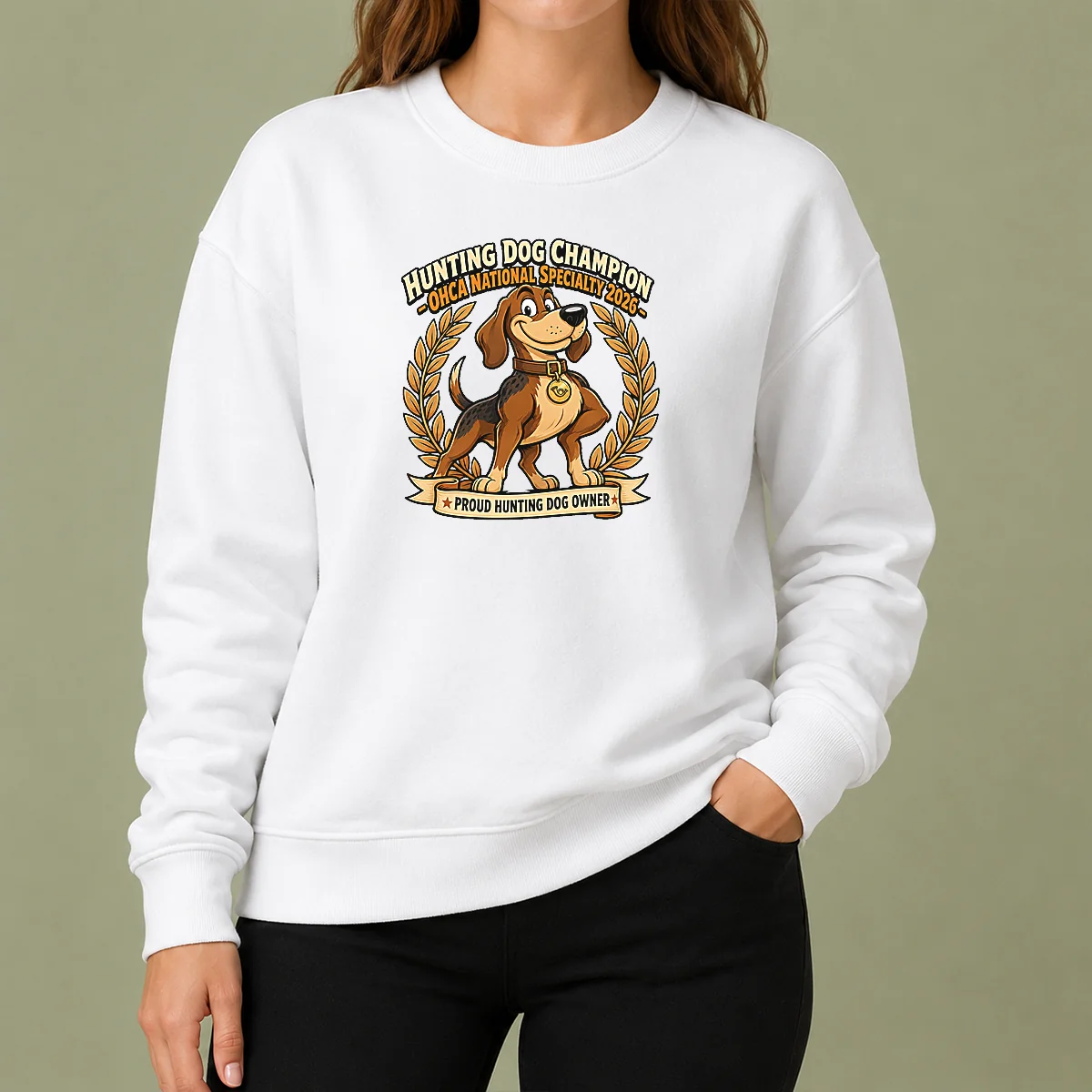 Pretty OHCA National Specialty Hunting Dog Pride Cartoon Sweater