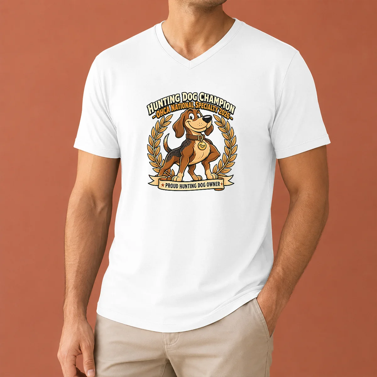 Pretty OHCA National Specialty Hunting Dog V-Neck Shirt Pretty OHCA National Specialty Hunting Dog V-Neck Shirt