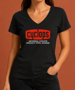 Pretty Universal Cyclops Specialty Steel Division Logo V-Neck Shirt