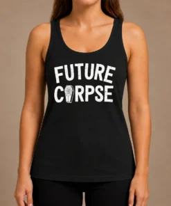 Top Funny Distressed Future Corpse With Coffin Goth Tank Top