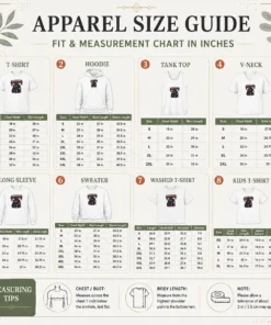 Size chart for Top Hot Back To School Squad Goals Streetwear with measurements in inches and cm to help choose the right fit