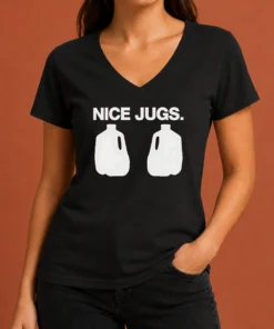 Top Jugs Milk Gallon Sarcastic V-Neck Shirt