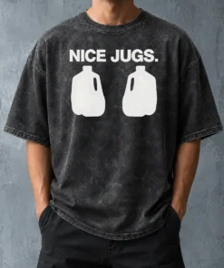 Top Jugs Milk Gallon Sarcastic Washed T-Shirt