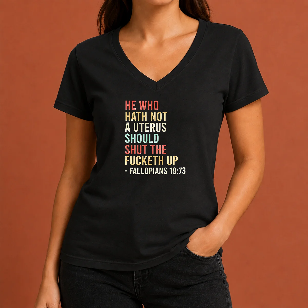 Top Pretty He WHO Hath Not V-Neck Shirt Top Pretty He WHO Hath Not V-Neck Shirt