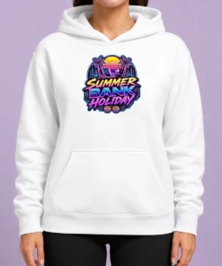 Top Pretty Synthwave Neon Summer Bank Holiday Beach Sunset Hoodie